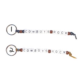 Novelty Key Ring-Cowboys Rock Beaded Key Ring-Luggage Tag-Backpack Tag (Cowboys Rock - 2)