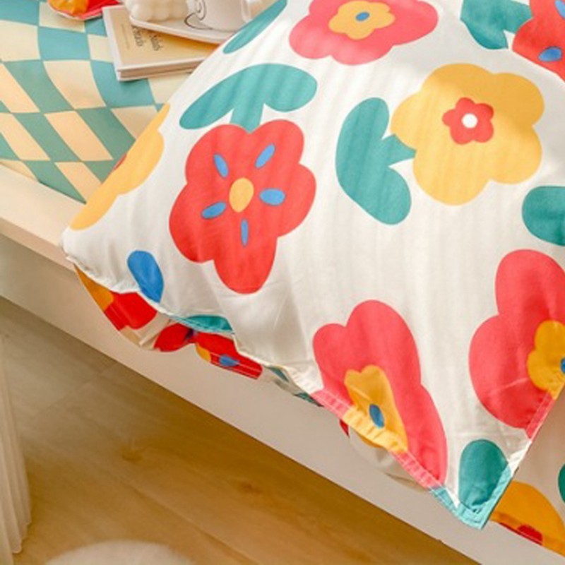 Home Bed Set 4pcs Thickened Brushed Simple Style Breathable Skin