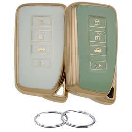 REPROTECTING TPU Key Fob Cover Compatible with 2013-2021 Lexus ES300h ES350 GS350 GS450h IS200t IS300 IS350 LX570 NX200t NX300h RC350 RX350 RX450h (Green/White)