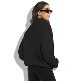 XFIFM 2 Pack Womens Zip Up Hoodies Oversized Sweatshirts Fall Long Sleeve Shirts Fashion Pullover Heather Grey/Black