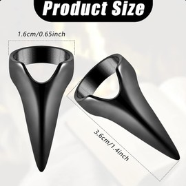 10 Pieces Metal Finger Nail Stitch Braid Tool for Braids Aid – Ring Hair Parting Tool, Retro Metal Claws Rings for Hair Braiding Supplies, Cosplay, Nail Art, Holiday Party (Black)