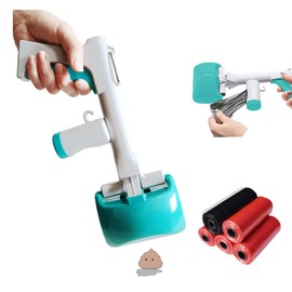 kuivoo Pet Pooper Scooper Sets, Portable Dog Cat Poop Scoop with Poo Bag Dispenser and Poop Bags, Poo Scooper with High Elastic Spring for Picking Up Animal Waste Easily