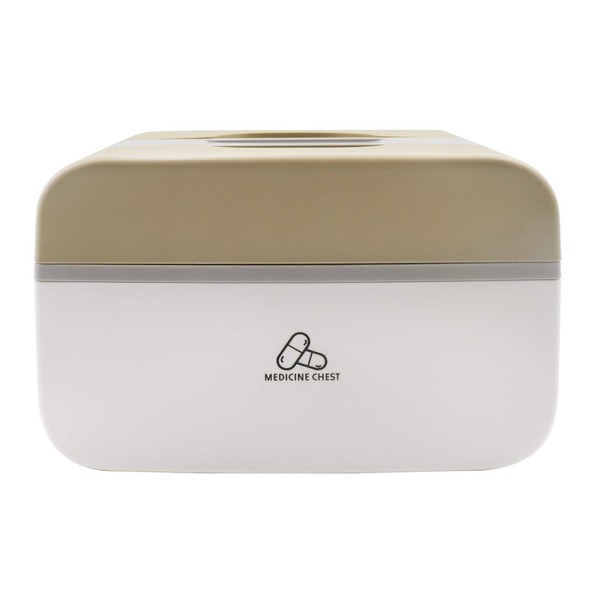 BJ QIJIA Plastic Box, Medicine Box, First Aid Storage Box, Storage Container with Locking Lid & Handle (Gold)