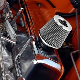 X AUTOHAUX 2.7" 70mm Reducer Ring Clamp on Dry Air Filter Carbon Fiber Pattern