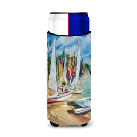 Caroline's Treasures JMK1162MUK Eastern Shore Sailboats Michelob Ultra Koozies for Slim cans, Slim Can, Multicolor