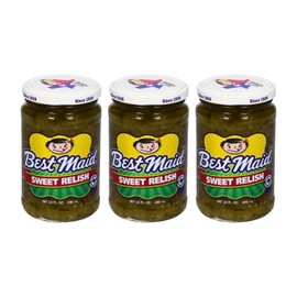 Best Maid Products Pickle Relish 10 Ounce 3 Packs - Sweet, Dill, Jalapeno Sweet, or Jalapeno Mustard (Sweet Relish)