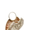 Kitise Women Sparkling Rhinestone Studded Floral Embroidered Round Handle Evening