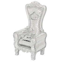 Chair Jewelry Display Stand Retro Exquisite Light Luxury Decorative Sofa Figurine Jewelry Holder for Rings Earrings Jewelry Big High Back Silver