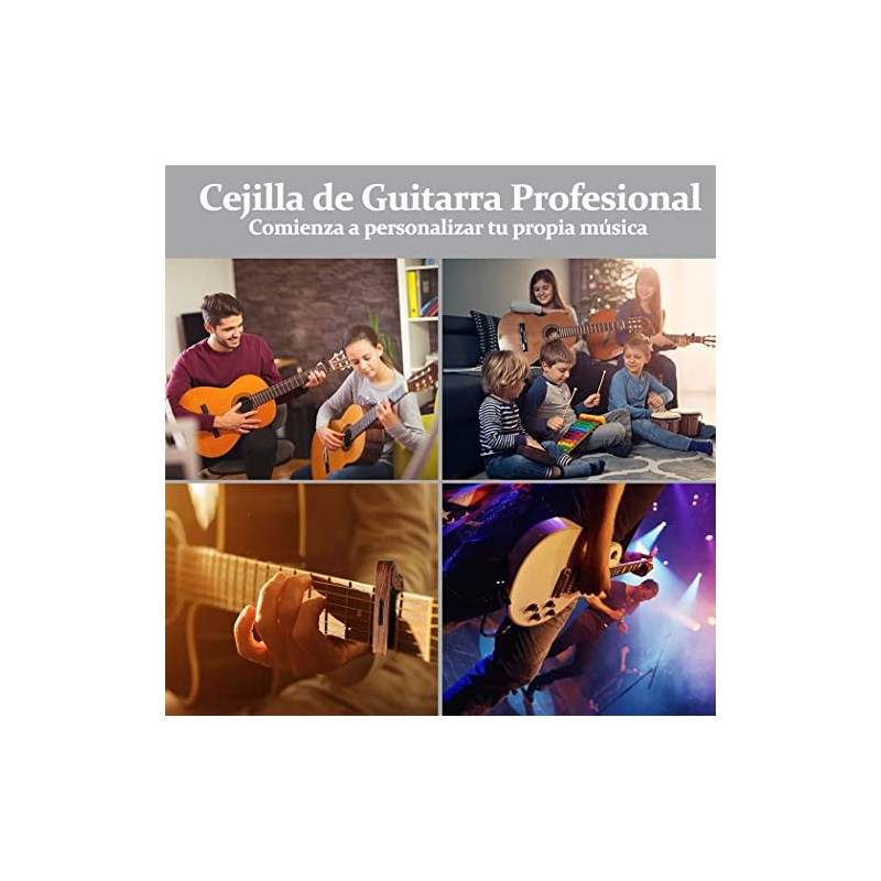 Capotraste Hekyip para Guitarra con Soporte para Púas, 6 Púas