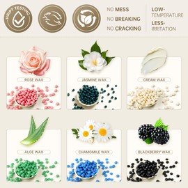 Lifestance Wax Beads Set, 6 Kinds of Waxing Beads, Hard Wax Beans with 44 Items, Perfect for Any Wax Warmers, Wax Beads for Hair Removal for Full Body Bikini Armpit Underarm Eyebrow Face Leg