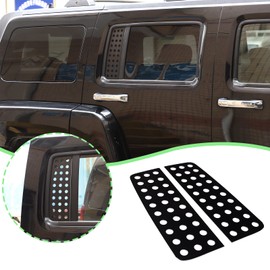PIUGILH Car Rear Window Glass Panel Cover Decal, Car Rear Window Glass Panel Trim for Hummer H3 2005-2009, 2Pcs (Honeycomb Deco)