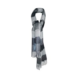 Evelyn Brooks Designs Luxury 100% Pure Peruvian Baby Alpaca Reversible Wool Scarf for Men & Women (Black/Grey)