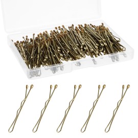 GEEHUA Mini Bobby Pins, 150 Count 1.38 Inch Curved Small Hair Pins Kit, Waved Hairpin with Storage Box for Kids Girls and Women Wedding Hairstyles All Styling Hair Clips Accessories (Gold)