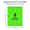 Avery Printable Hexagon Labels with Sure Feed Technology, 2-1/2" x