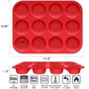 YJWYDM 12 Cups Silicone Muffin Pan, 2 Pack Non-Stick Cupcake