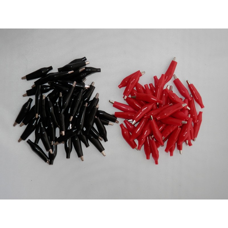 Minomushi Alligator Alligator Clip, For Wiring, Small, Red, Black, 50