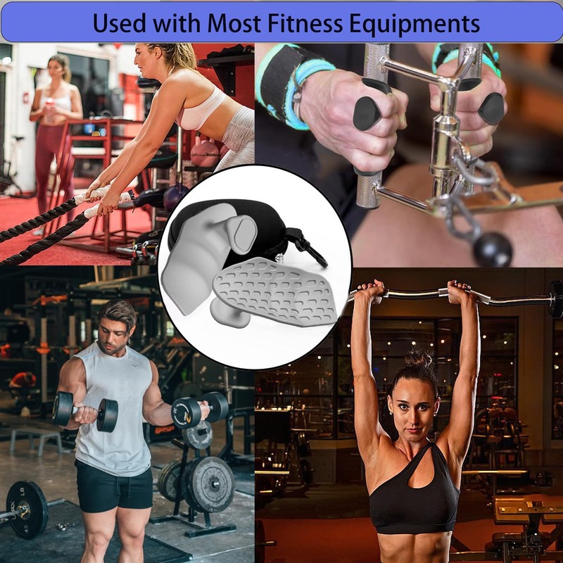 Anti-Slip Workout Grips, Ergonomic Rubber Hand Protector Gloves for Gym