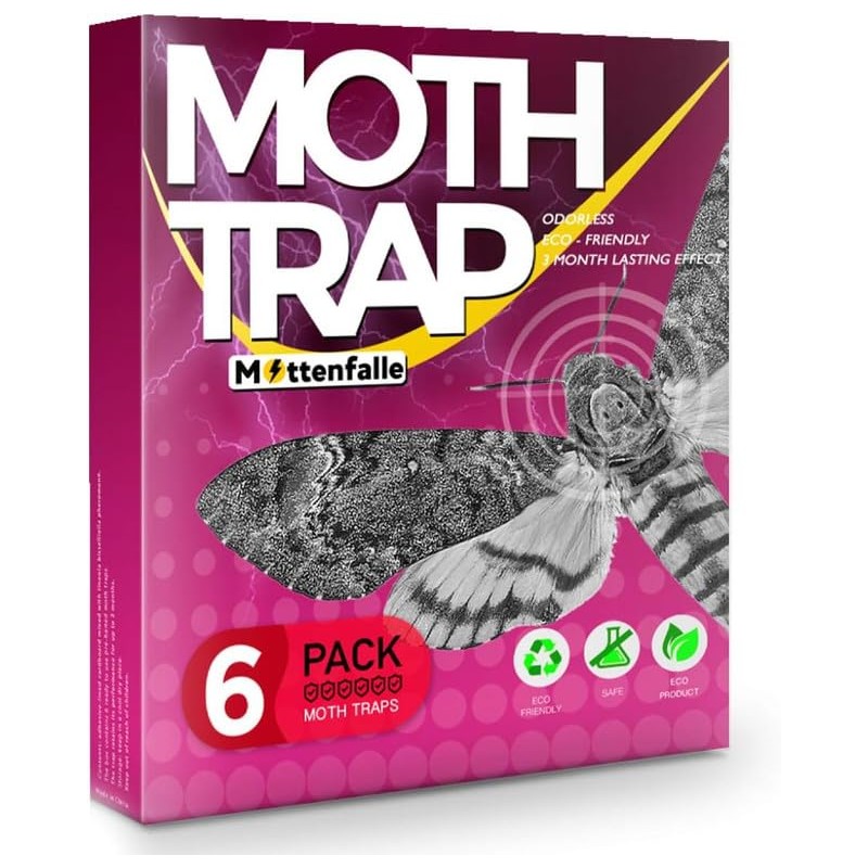 Mottenfalle Clothes Moth Traps 6-Pack - Prime Safe Non-Toxic Eco-Friendly
