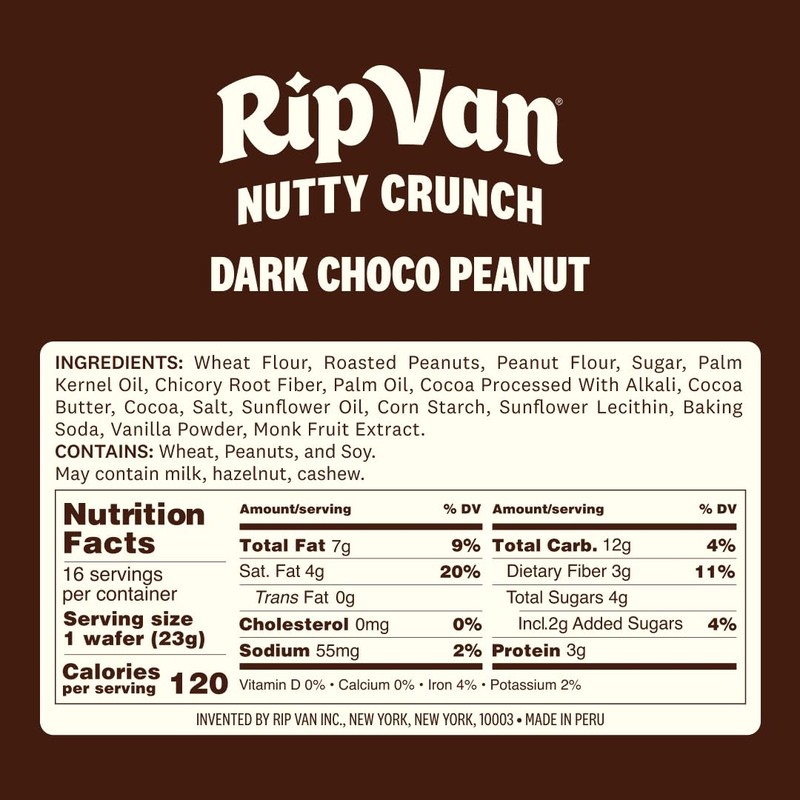 Rip Van Nutty Crunch Dark Chocolate Peanut Butter Wafer –