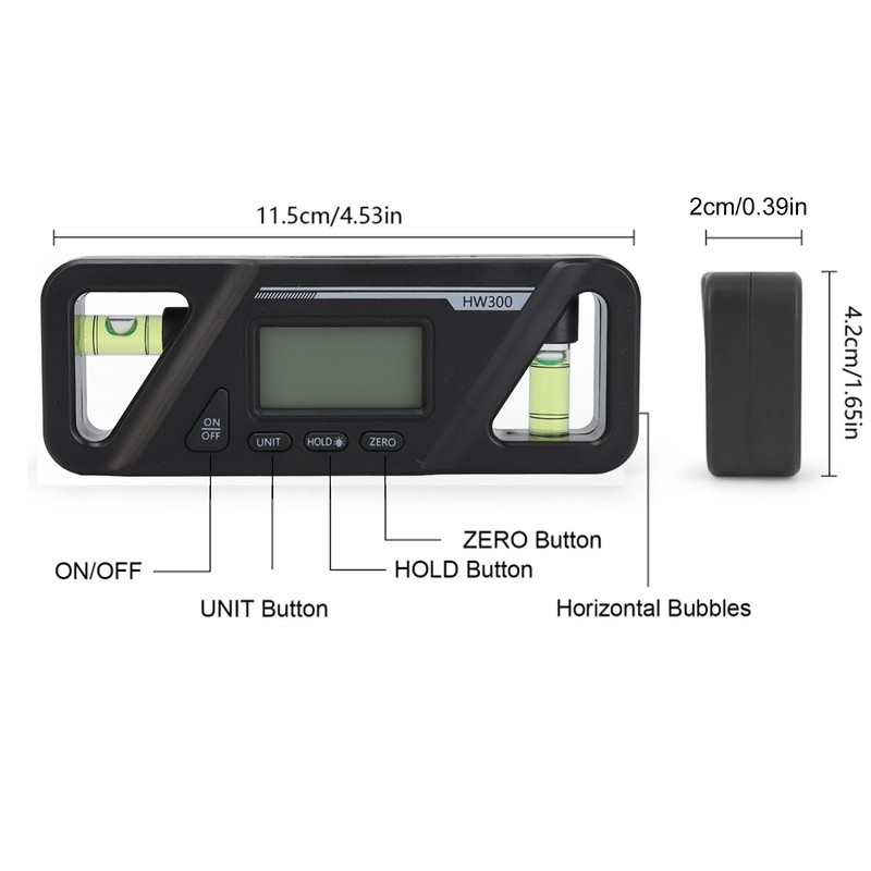 Digital Inclinometer Plastic ABS Magnetic Base Level Angle Measuring Gauge