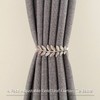 4 Pack Adjustable Silver Leaf Curtain Tie Backs, Elastic Alloy