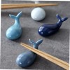 Mikinona 2pcs Unique Chopstick Pillow Ceramic Whale Shape Chopsticks Rest