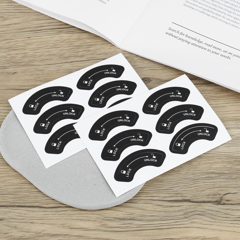 SING F LTD 12pcs Lock Unlock Direction Stickers Left Side