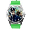 Green Leather Round Quartz Watch for Wizard Fans E3