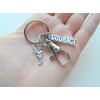 Martial Arts Keychain with Kicking Student Charm, Courage Charm, and