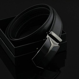 SIAELT Men's Belt, Slide Genuine Leather Ratchet Belt with Automatic Buckle