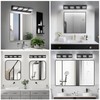 IZORRO LED Modern Bathroom Lights Fixtures(4-Light,Dimmable,360°Rotate),Matte Black Acrylic Wall Lighting,Vanity