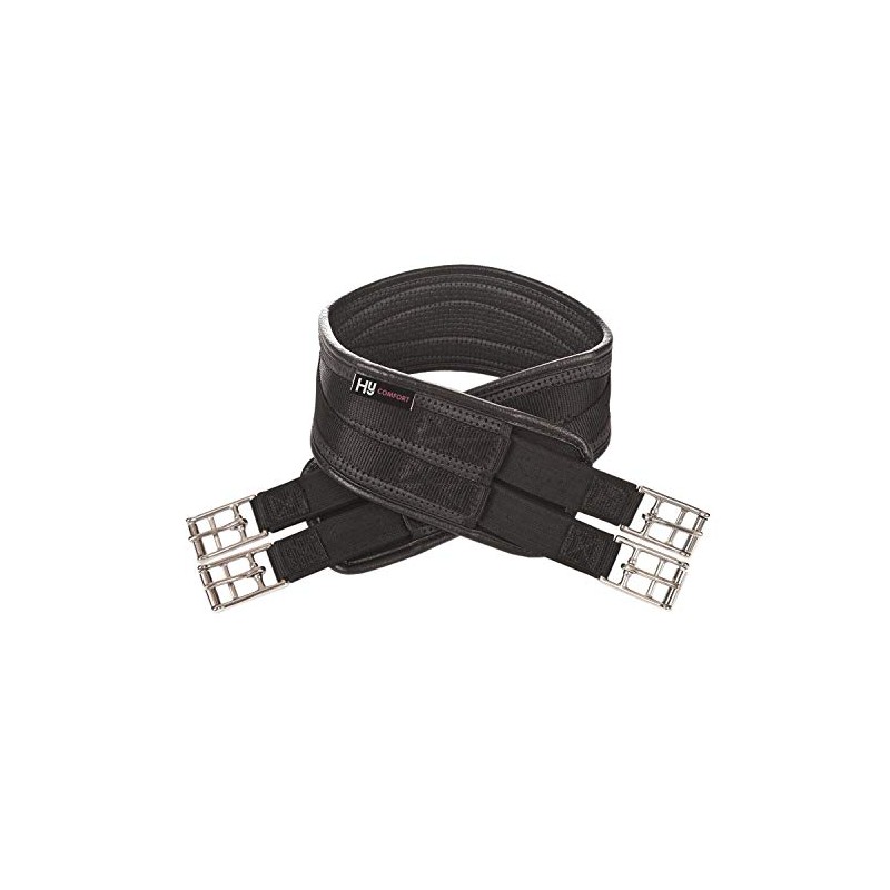 Hy PVC Waffle Girths - Elasticated Both Ends 40" Black