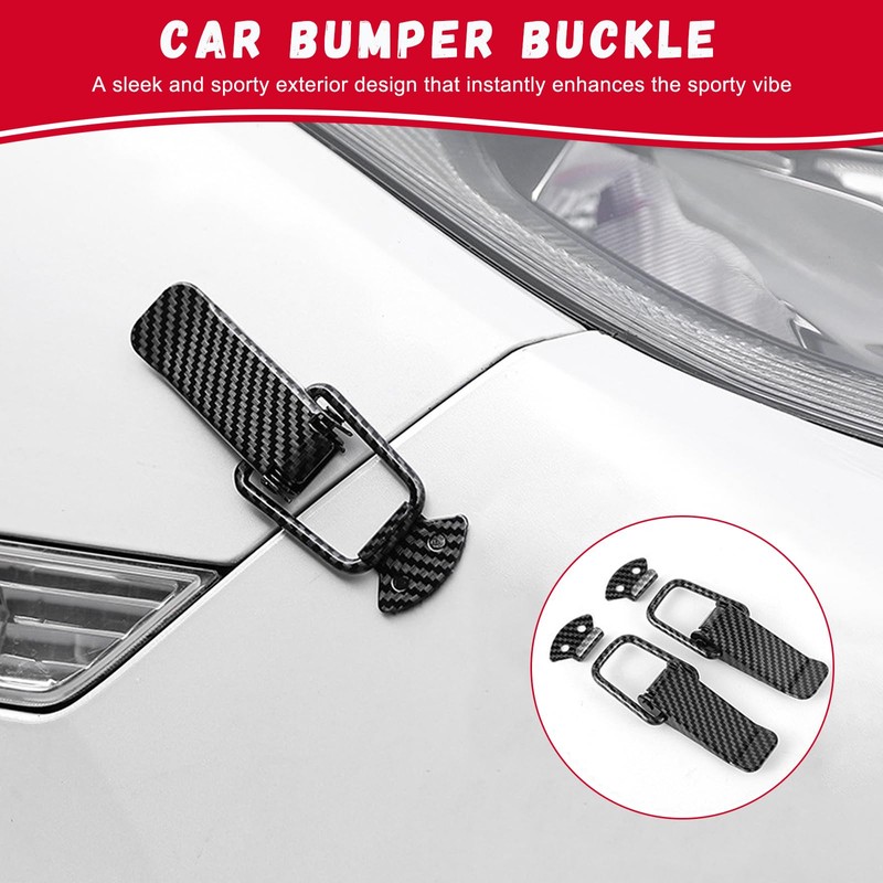 Ohleats 4 PCS Car Bumper Clip Hasp, Carbon Fiber Auto