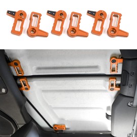RAZPOY JL 6PCS Freedom Panel Latch, Aluminum Hardtop Roof Removal Switch Handle Compatible with 2018-2024 Jeep Wrangler JL JLU & Gladiator JT, Orange