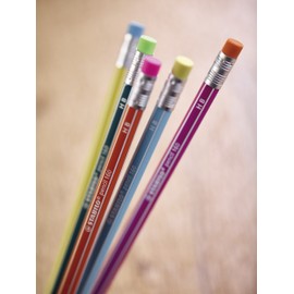 Hexagonal Graphite Pencil with Eraser - STABILO pencil 160 - Pack of 3 - Petrol - HB