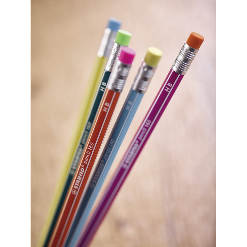 Hexagonal Graphite Pencil with Eraser - STABILO pencil 160 -