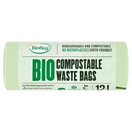 BioBag 12L 100% Compostable Caddy Bin Liners (14 count), Green