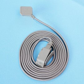 GLOBE Electric 22890 Designer Series 9-ft Fabric Extension Cord, 3 Polarized Outlets, Right Angle Plug, 125 Volts, Metallic Gray