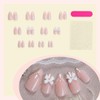 24Pcs French Tip Press on Nails Almond Fake Nails with