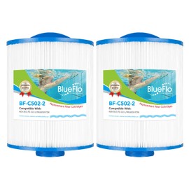 BLUEFLO PAS50SV-F2M Spa Filter Cartridge Replaces for Unicel 6CH-502, Artesian Spas, Filbur FC-0311, PAS502SV, PAS50, Darlly 60506, Master Deluxe M60506, XLS-604 Hot Tub Filter (2 Pack)