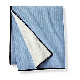 Target Brand Sherpa Backed Throw Blanket 50inch×60inch, Navy Blue, Light Blue, White