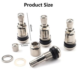 4Pcs Silber Metallventile, Aluminium-Ventil Metall, Autoreifen Ventil, Tyre Valve, PKW Universal Ventil,Stahlventile Felgen Ventile,Felgenventile Metallventil, Metal Valves, with Reifenventilkappen