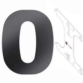 Cleverry House Number, 20 cm High, Anthracite RAL 7016, Powder-Coated Metal Numbers, House Number Board with PVC Template, Solid Steel Plate, Easy to Assemble Metal Numbers, Number 0