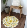 Uphome Fall Round Rug 2’ Circle Cute Bath Mat with