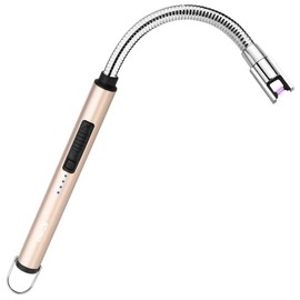 JETPRO Candle Lighters USB Rechargeable Arc Electric Lighter with 360° Flexible Neck for Candle BBQ Camping (Gold)