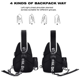 Casual Sling Bag for Women Men, Small Chest Pack for Travel Sport College School(Sport Boy)