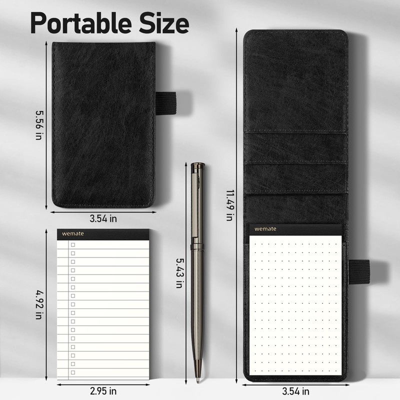 WEMATE 10 Pieces Small Notepad Holder Set Pocket Notebook -