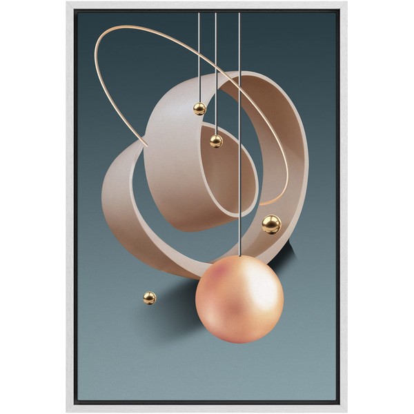 SIGNFORD Framed Canvas Print Wall Art Surreal Twist Sphere 3D