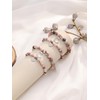 JSDDE Natural Crystal Pink Zebra Bracelet with Heart Charm for