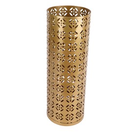 Pyhodi Umbrella Stand, Metal Umbrella Holder for Entrance Area, Stylish, Compact, Rustproof Hollow Design, Keep Your Floors Dry and Tidy with Ours (Gold)